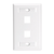 Leviton 42080-2WL Single-Gang QuickPort Wallplate for Large Connectors with ID Windows, 2-Port, White