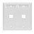 Leviton 42080-2WP Dual-Gang QuickPort Wallplate with ID Windows, 2-Port, White