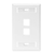 Leviton 42080-2WS Single-Gang QuickPort Wallplate with ID Windows, 2-Port, White