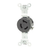 Leviton 4560 15 Amp, 250 Volt, NEMA L6-15R, 2P, 3W, Single Locking Receptacle, Industrial Grade, Grounding - BLACK