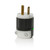 Leviton 5466-PLC 20 Amp, 250 Volt, NEMA 6-20P, 2P, 3W, Plug, Straight Blade, Industrial Grade, Grounding, Power Indication - BLACK-WHITE