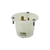 Leviton 7556-G 15/10 Amp, 125 Volt/250 Volt, NEMA Non-NEMA, 2P, 3W, Flanged Inlet Locking Receptacle, Industrial Grade, Grounding - WHITE