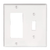 Leviton 80405-W 2-Gang 1-Toggle 1-Decora/GFCI Device Combination Wallplate, Standard Size, Thermoset, Device Mount - White