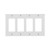 Leviton 80412-W 4-Gang Decora/GFCI Device Decora Wallplate/Faceplate, Standard Size, Thermoset, Device Mount - White