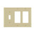Leviton 80431-I 3-Gang 1-Toggle 2-Decora/GFCI Device Combination Wallplate, Standard Size, Thermoset, Device Mount - Ivory