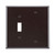 Leviton 80506 2-Gang 1-Toggle 1-Blank Device Combination Wallplate/Faceplate, Midway Size, Thermoset, Box Mount - Brown