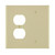Leviton 80508-I 2-Gang 1-Duplex 1-Blank Device Combination Wallplate/Faceplate, Midway Size, Thermoset, Box Mount - Ivory