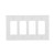 Leviton 80612-W 4-Gang Decora/GFCI Device Decora Wallplate/Faceplate, Midway Size, Thermoset, Device Mount - White