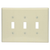 Leviton 86111 3-Gang Toggle Device Switch Wallplate, Oversized, Thermoset, Device Mount - Ivory