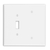 Leviton 88106 2-Gang 1-Toggle 1-Blank Device Combination Wallplate, Oversized, Thermoset, Box Mount - White