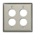 Leviton D6710-2S4 Dual-Gang Stainless Steel DuraPort Industrial Wallplate, 4-Port
