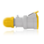 Leviton S232-C4 32 Amp, 100-130 Volt, 2P+E (2P, 3W), Clock Position 4, IEC/EN 60309-1 & 60309-2, International Configuration Connector, Industrial Grade, IP44, Splashproof - YELLOW