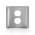 Leviton SS748-40 2-Gang Non-Magnetic Stainless Steel Duplex Receptacle Wallplate, Standard Size C-Series
