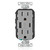 Leviton T5633-GY 5.1A USB Type A/Type-C Wall Outlet Charger with 15A Tamper-Resistant Outlet