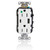 Leviton T5633-HGW Tamper-Resistant USB Receptacle, 15 Amp, 125 Volt