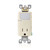 Leviton T6525-T Combination Decora Tamper-Resistant Receptacle/Outlet with LED Guide Light