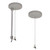 Nora Lighting NLUD-PCCA/6W-20 20' Pendant & Power Mounting Kit for NLUD Series, Aluminum Finish, wired for EM