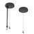 Nora Lighting NLUD-PCCB/6W 8' Pendant Power & Aircraft Mounting Kit for NLUD Series, Black Finish, wired for EM