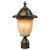 Galaxy Lighting 300169ABZ Outdoor Cast Aluminum Post Lantern - Antique Bronze w/ Tea Stain Glass