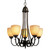 Galaxy Lighting 815445ORB Five Light Chandelier - Oil Rubbed Bronze w/ Amber Glass