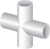 USA Sealing ZUSA-STF-BW-277 Unpolished Cross Connector Butt Weld Sanitary Fitting - 316SS