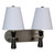 Arkansas Lighting 5937D Dark Roast and Matte Brushed Nickel Double Wall Lamp Arkansas Lighting 5937D Dark Roast and Matte Brushed Nickel Double Wall Lamp