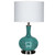 Arkansas Lighting 6340E2OD-TQ 26.5" Polished Nickel and Turquoise Crackle Glass Table Lamp