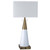 Arkansas Lighting 6404E2OD 30"H White Gloss/Antique Brass Table Lamp