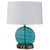 Arkansas Lighting 6538EO2U-BB 20.5" Table Lamp shown in Brushed Brass and Aqua Glass Arkansas Lighting 6538EO2U-BB 20.5" Table Lamp shown in Brushed Brass and Aqua Glass