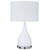 Arkansas Lighting Bottle-Shaped White Desk Lamp 29" narrowing Table Lamp shown in Pure White Resin and Brushed Nickel.