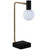 Arkansas Lighting Brass Table Lamp with Modern Globe Shade 17.5" Antique Brass and Matte Black Table Lamp