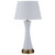 Arkansas Lighting 7441E2O-WT-AB 28.25"H Gloss White Ceramic and Antique Brass Table Lamp