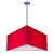 Arkansas Lighting P100A-T-310120-SC012SC012-A03-LS14-DR120-L001 31x12 Lola Red Shade    Triangle Pendant Brushed Nickel Finish