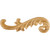 10-1/2" W x 5/16" D x 3-1/4" H Left Curved Pressed Rubberwood Acanthus Appliqué | PAPL-05-LRW | Hardware Resources