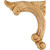3-3/4" W x 5/16" D x 4-1/2" H Left Pressed Rubberwood Acanthus Corner Appliqué | PAPL-12-LRW | Hardware Resources