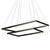 VONN Lighting VMC31710BL Atria Duo VMC31710BL 29" Integrated LED Chandelier Height Adjustable Two-Tier Pendant Light in Black