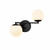 VONN Lighting VCW1215BL Capri VCW1215BL 14" Integrated LED Wall Sconce Lighting Fixture in Black with 2 Glass Shades