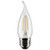 Satco S21848 3 Watt CA10 LED; Clear; Medium Base; 2700K; 250 Lumens; 120 Volt; 2-Pack