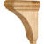 3" W x 6-1/2" D x 8" H Rubberwood Minimal Bullnose Cap Corbel | COR39-1-RW | Hardware Resources