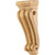 HARDWARE-CORN-1RW - 2-5/16" W x 1-1/2" D x 6" H Rubberwood Scrolled Corbel, CORN-1RW - Hardware Resources