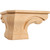 Hardware Resources PFC-B-RW 6-3/4" W x 6-3/4" D x 4-1/2" H Rubberwood Beaded Rounded Corner Pedestal Foot