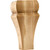 Hardware Resources BF15-2-6-RW 3" W x 3" D x 6" H Rubberwood Square Contemporary Bun Foot