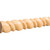 1-1/4" D x 2-1/2" H Poplar Beaded Half Round Rope Moulding | RMH250BPOP | Hardware Resources