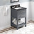24" Grey Wavecrest Vanity, Black Granite Vanity Top, undermount rectangle bowl | VKITWAV24GRBGR | Jeffrey Alexander