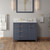 42" Blue Steel Katara Vanity, left offset, White Carrara Marble Vanity Top, undermount rectangle bowl | VKITKAT42BSWCR | Jeffrey Alexander