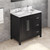 36" Black Cade Vanity, left offset, Calacatta Vienna Quartz Vanity Top, undermount rectangle bowl | VKITCAD36BKCQR | Jeffrey Alexander