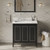 HARDWARE-VKITPER36BKCQR - 36" Black Percival Vanity, left offset, Calacatta Vienna Quartz Vanity Top, undermount rectangle bowl, VKITPER36BKCQR - Jeffrey Alexander