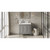 HARDWARE-VKITPER36GRCQR - 36" Grey Percival Vanity, left offset, Calacatta Vienna Quartz Vanity Top, undermount rectangle bowl, VKITPER36GRCQR - Jeffrey Alexander