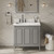 HARDWARE-VKITPER36GRCQR - 36" Grey Percival Vanity, left offset, Calacatta Vienna Quartz Vanity Top, undermount rectangle bowl, VKITPER36GRCQR - Jeffrey Alexander