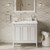HARDWARE-VKITPER36WHCQR - 36" White Percival Vanity, left offset, Calacatta Vienna Quartz Vanity Top, undermount rectangle bowl, VKITPER36WHCQR - Jeffrey Alexander